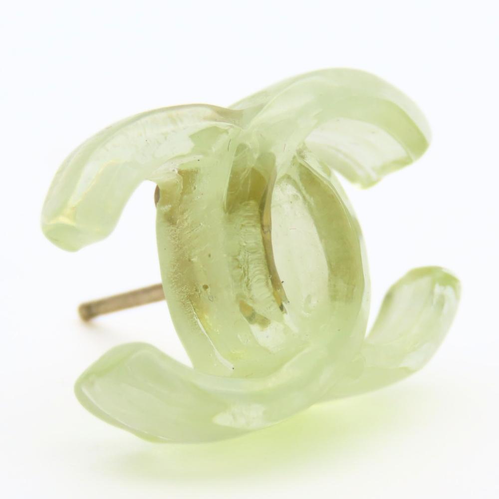 Used CHANEL Pierce COCO Mark plastic 2.1g Green system 02P