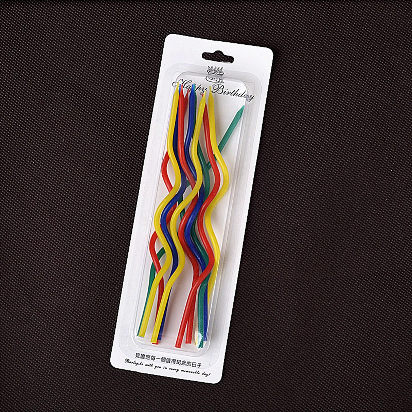 

10-pack of colorful twisted candles (dark color) One Size
