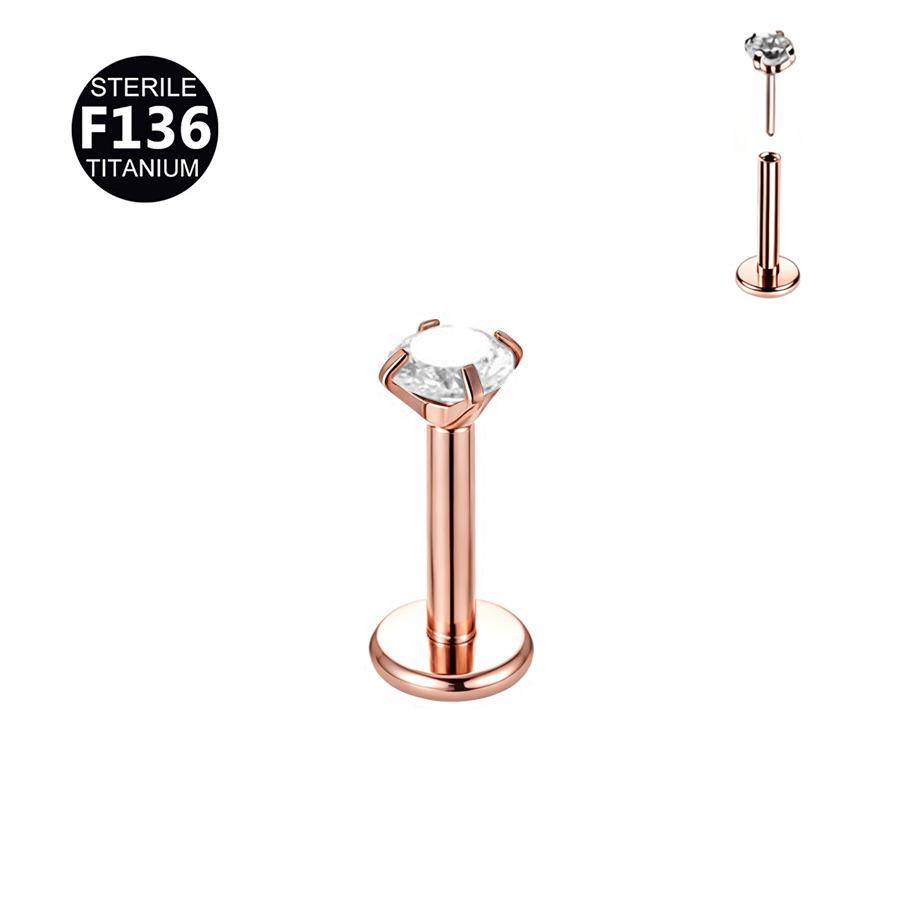 G23 Titanium Pin Claw Zirconium Barbell Set with 5A Zircon Labret Piercing Jewelry