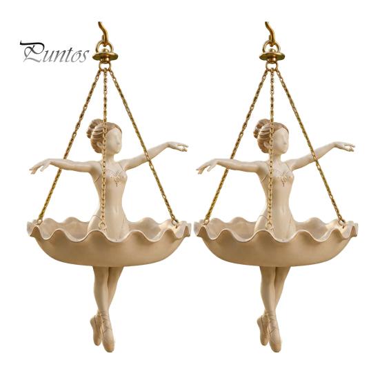 Outdoor Hanging Flower Pot Ballet Dancer Planter, Decorative for Indoor Garden, Cute Planter Succulents Spider Plant, Whimsical Ballerina Plant 2pcs