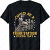 Retro Rail Vibes Could Be A Train Station TShirt  Vintage Locomotive Design Cotton Urban Explorer Unisex Printed Tshirt Tops