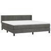 3131094 vidaXL Divan Bed and Mattress Dark Grey 180x200cm Velvet
