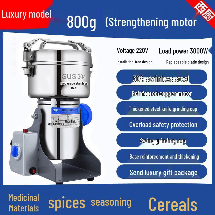 Ultra-Fine Stainless Steel Electric Grain and Herb Grinder