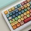 125Key Round Dunhuang Redness Panda Themed Keycap OQO Profile PBT Dye Sublimation Keycap Set for Customs Mechanical Keyboards
