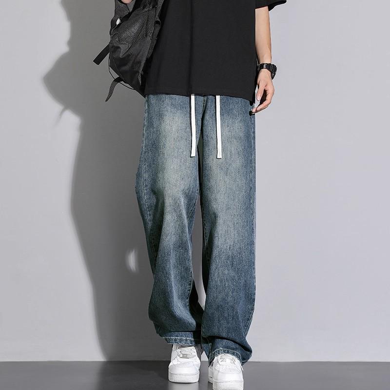 

Men s American Straight-Leg Jeans: Casual Blue, Autumn & Winter, Loose Fit L 120-135 lbs