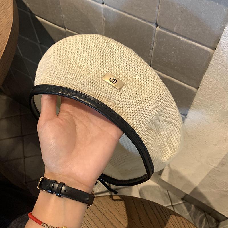 

Берет женский Майяр носит маленькую шляпу художника, чтобы показать лицо, универсальная шляпа для большого обхвата головы, модный весенне-осенний высококлассный вид M（56-58cm）