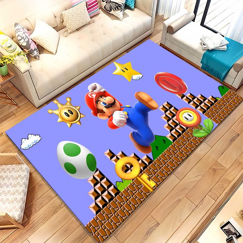 Retro M-Mario Bros Game Cartoon Living Room Non-Slip Area Rug Soft Carpet for Bedroom Kids Playroom Sofa,Home Decor Doormat Gift