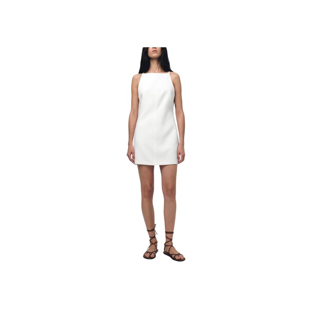 Zara Solid Color Halter Neck Sleeveless Dress Women dresses White 3267484-251