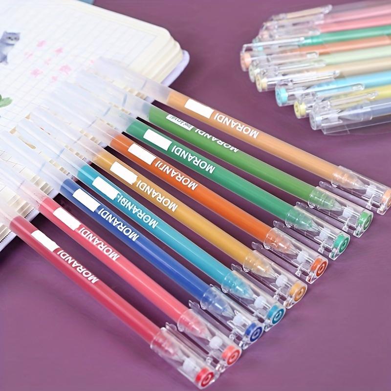 9pcs/set of Retro Morandi Gel Pens 0.6mm School Office Adult Color Books Periodical Drawing Color Graffiti Art Mark Gel Ink Pen