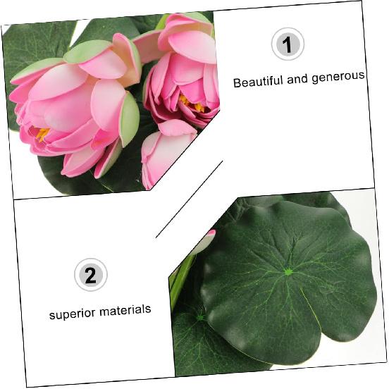2pcs Artificial Lotus Flower Bouquets Simulation Water Lily Decoration for Home Office Wedding Flower Arrangements for Indoor Adornments