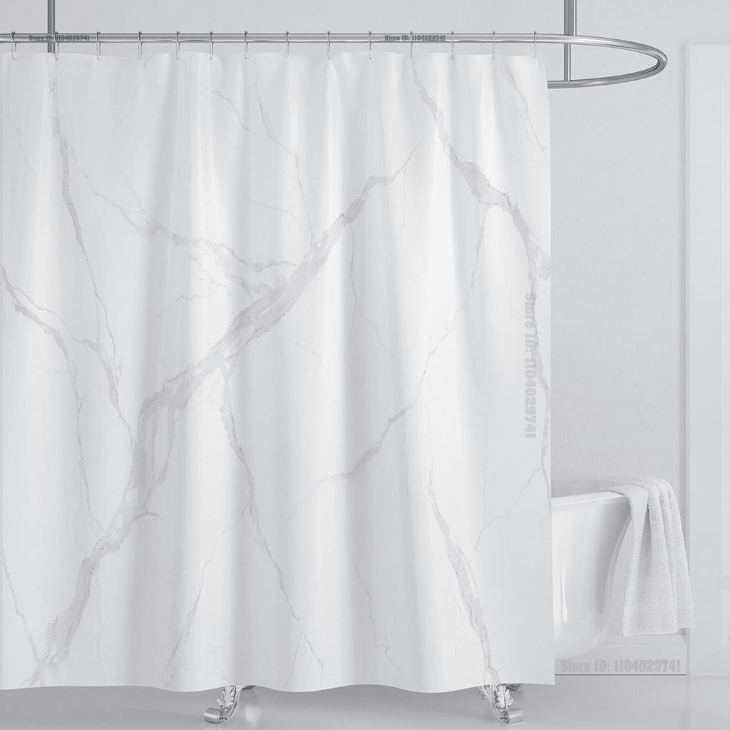 Marble Waterproof Shower Curtain Waterproof Shower Curtain for Bathroom Decor Printed Washable Shower Curtain with Hooks