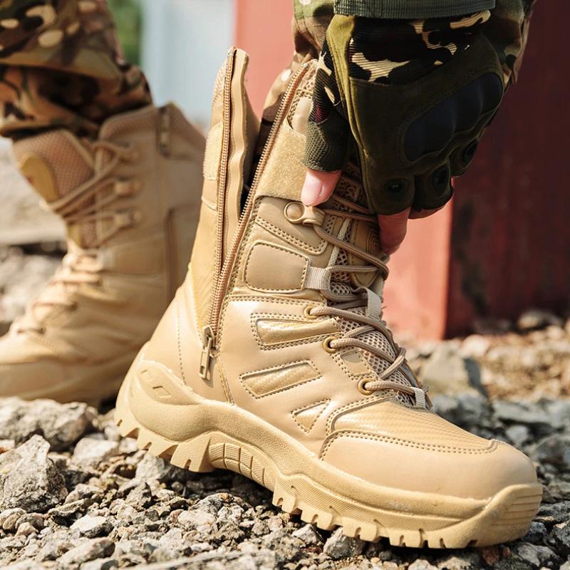 Fashion Winter Men's Boots Outdoor Anti-Slip Men High Help Hiking Boots Autumn Comfortable Men Work Safety Shoes Motocycle Boots Size 47