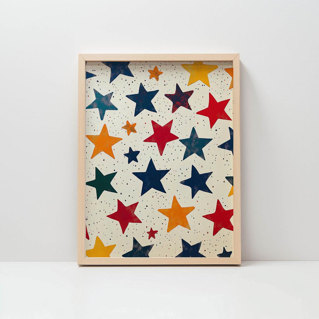 Plakat Gwiazdy Szczęścia Plakat Gwiazdy Szczęścia, 30X40 Cm, Rama Drewniana Jasny Dąb, Papier Matowy 230 Gsm