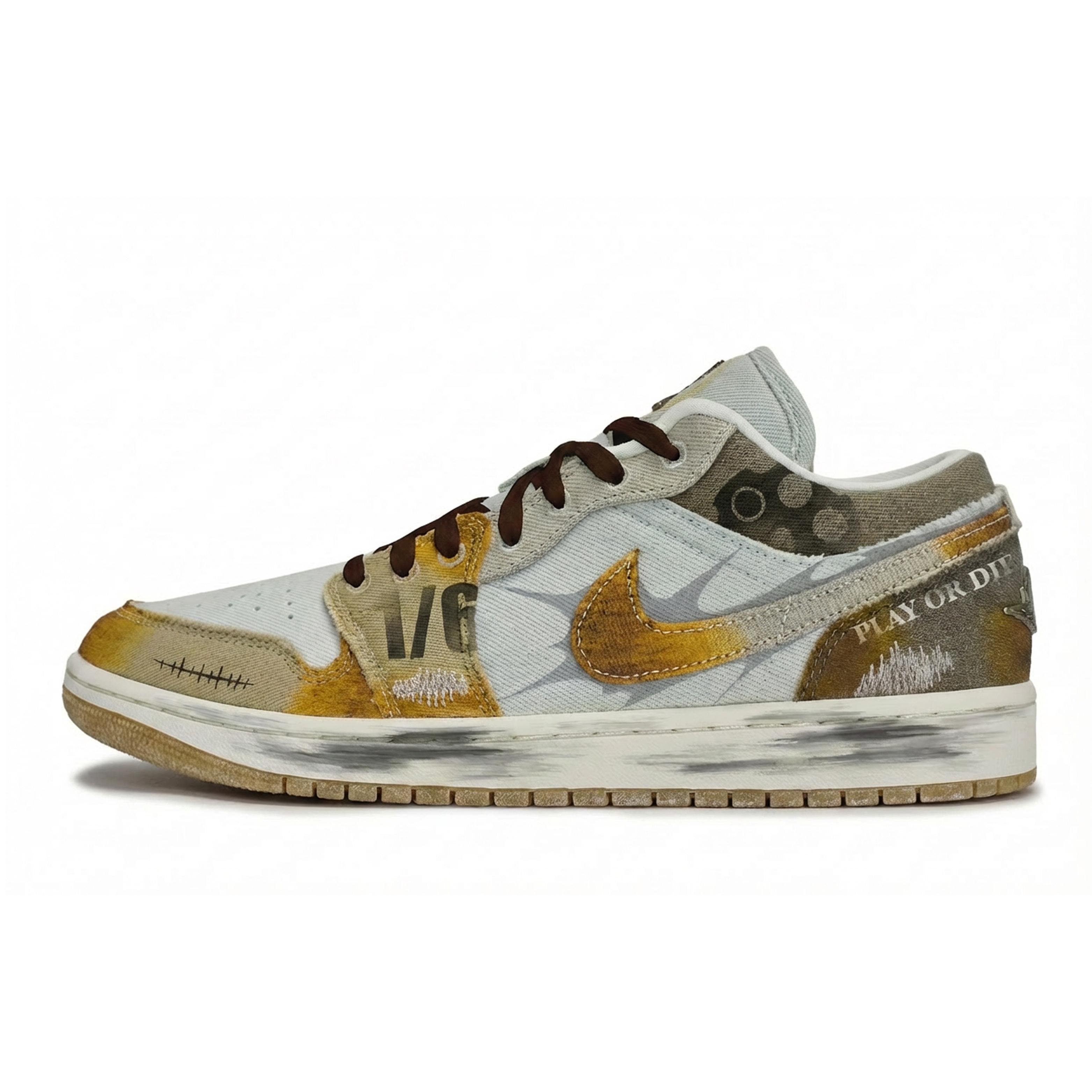 

Jordan Air Jordan 1 REGO Hot Dog, Designed For The West Slip Resistant Low top Vintage Basketball Shoes Unisex IM6664-991(Team1189-) 37.5