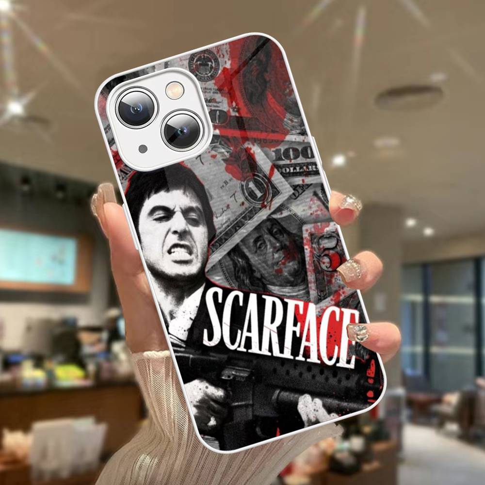 Classic S-Scarface Film Tony For iPhone 14 13 12 Mini 11 Pro XS Max X XR 14 Plus Tempered Glass Cover