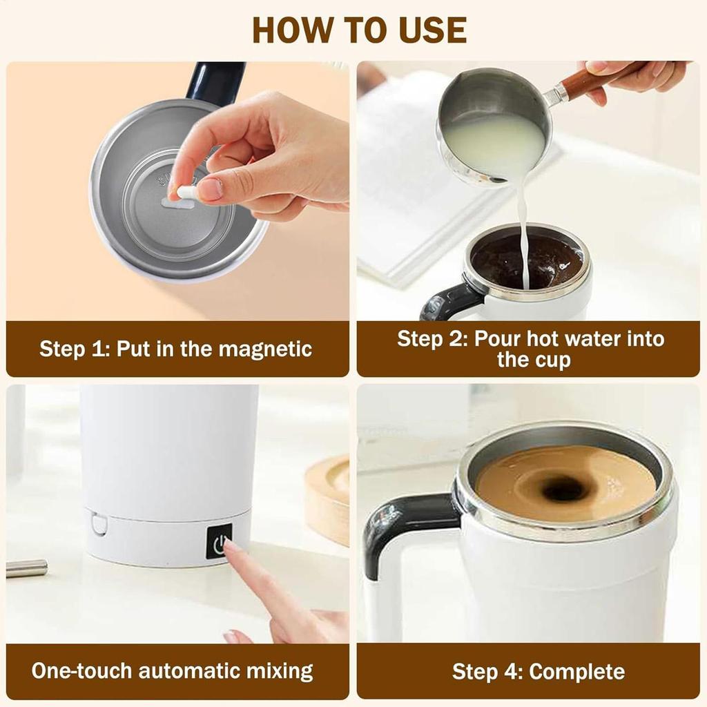 380ml Electric Automatic Stirring Mug Coffee Mug Self Mixing Mug Magnetic Rotating Electric Milk Cup Tea Cup with Temp Display