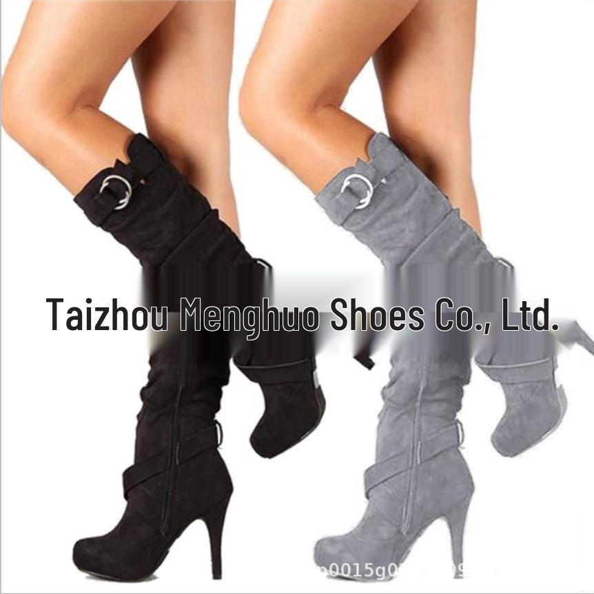 2021 Autumn Winter Women s High Heel Elastic Long Boots 36