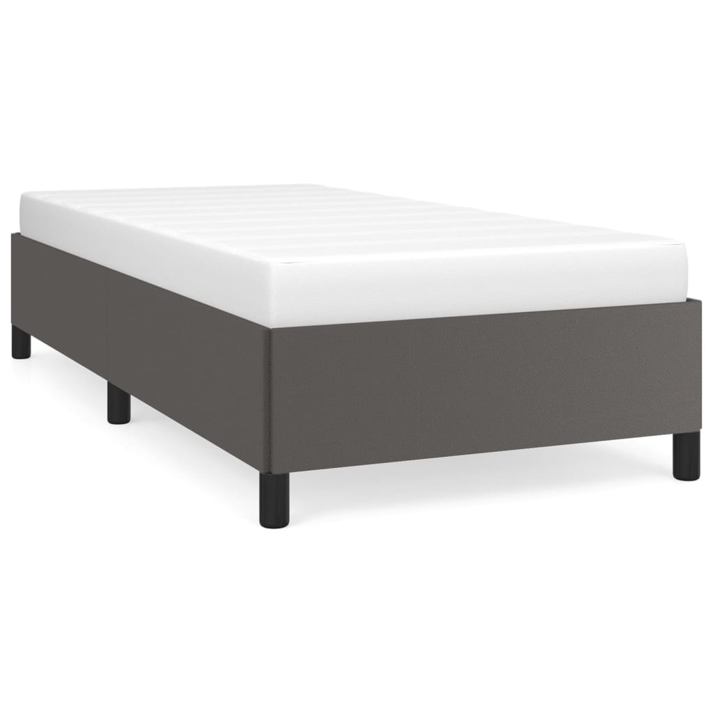 Bed Frame Gray 100 X 200 Cm Faux Leather