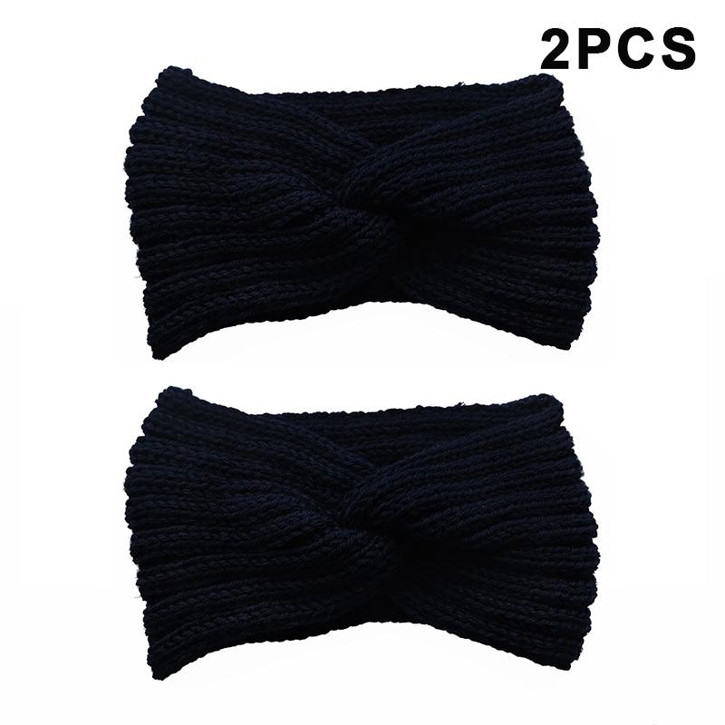 2Pcs Women'S Winter Warm Headbands - Thick Knit Ear Strap Hair Accessories Winter Headbands Cold Weather Gear Stylish Headwear