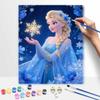 Disney Ice Queen Snowflake Painting by Numbers Hand Filled Drawing Art Kit Home Decor