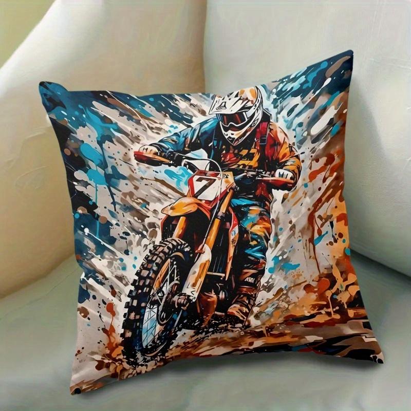 Exquisite Ornaments Unisex Vikama Motocross Motorcycle All-Season Pillowcase Versatile Home Decorative Cover For Beds Sofas Lounge Chairs