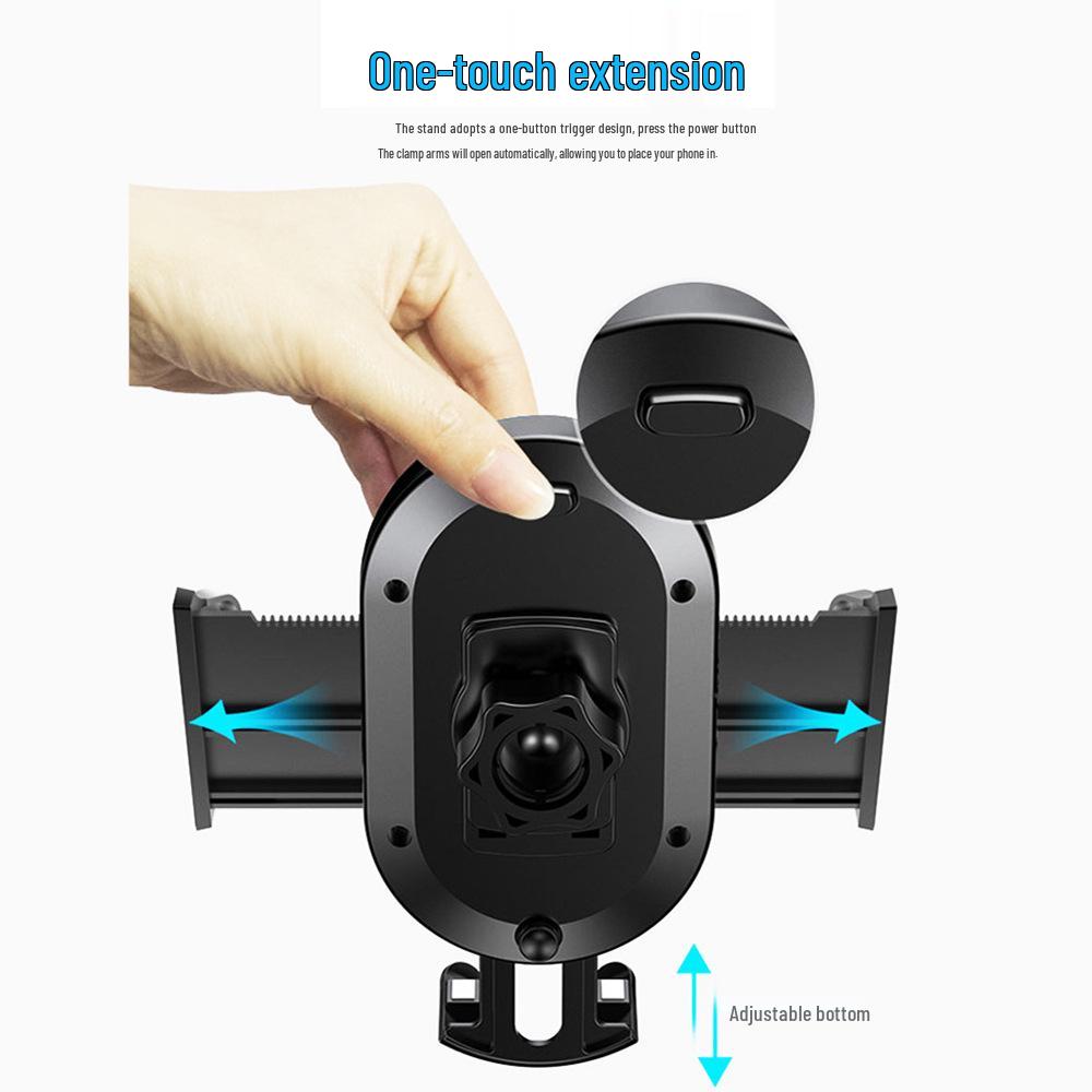 Telescopic Car Phone Holder with Dashboard Suction Cup and Stable Clip