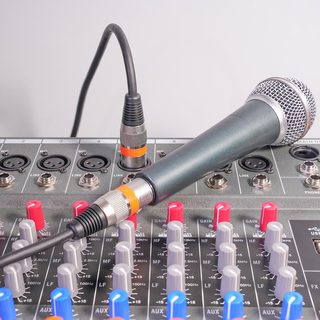 Set de 10 cabluri XLR de 1,5 m Cabluri colorate pentru microfon, cablu DMX pentru scenă, cu 3 pini, mascul la mamă