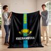 Kazakhstan Flag Design Blanket Print Blanket Soft and Cozy Perfect for the Living Room Bed Sofa or a Nap,gift