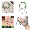 Green Crystal Choker Chain Necklace Y 2 K Crystal Tassel Necklace  Party Jewelry