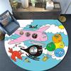 Barbapapa3,Round Area Rug,Carpet Rug for Living Room Bedroom Sofa Playroom Decor,Non-slip Floor Mat