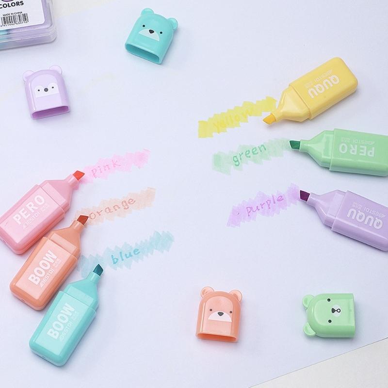 4/5/6 Farben Textmarker Set Textmarker Set Bibel Textmarker Set Cartoon Textmarker Stift Filzstift für Scrapbook