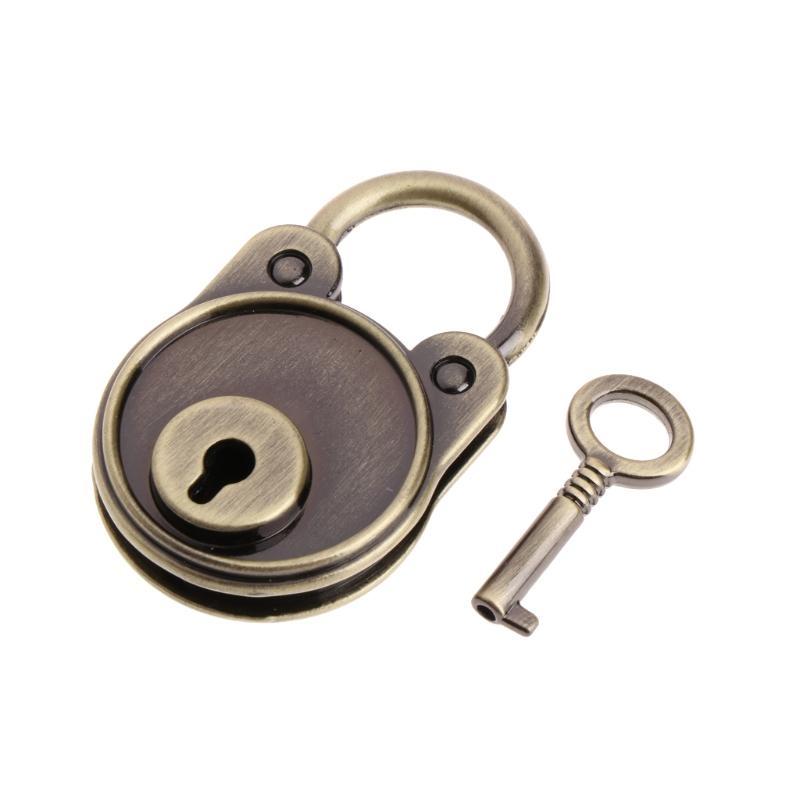 Mini Bear Shaped Lock Metal Keyed Padlock Vintage for Wish Lock Pad