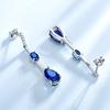 Kék Zafír Drágakő Antik Fülbevaló 925 Sterling Ezüst Fülbevaló, Boho Ezüst Ékszer Lógó Fülbevaló, Ajándékok Születésnapi Ajándékok Nőknek