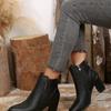 Winter New Women's Fashion Boots with Side Zipper Short Sleeve Elegant Pointed Coarse Heel Women's Shoes
