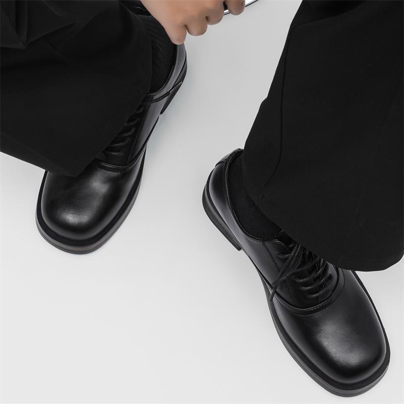 Modische Herren Square Head Dress Shoes 2025 Sommer Neue Herren Schnür-Oxford All-Match Leder Herren Laufschuhe Herren Derby Freizeitschuhe
