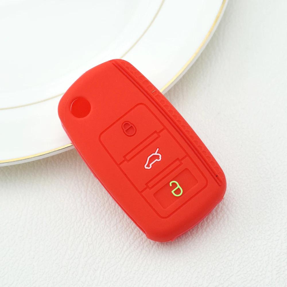 2 3 Buttons Silicone Flip Rubber Car Key Cover Case For VW Volkswagen Golf 5 6 7 MK4 Bora Amarok Polo Jetta Altea Alhambra Fob