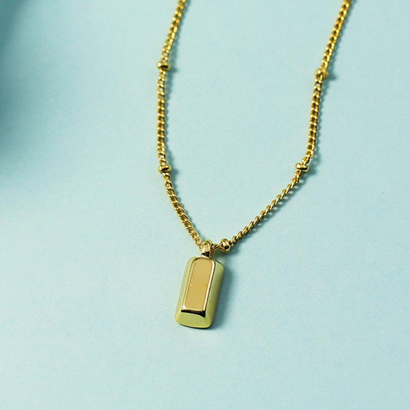 

925 Sterling Copper Big Color Stone Pendant Chain Light Crystal Necklace for Women Excellent Zircon Collarbone Chain