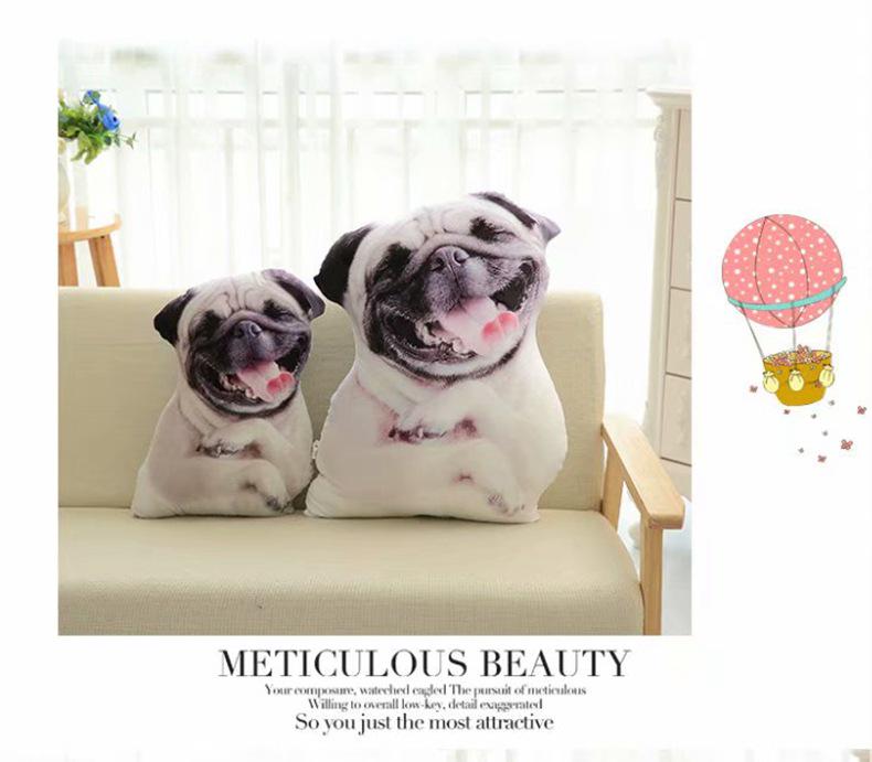3D Shar Pei & Golden Retriever Plush Dog Pillow - Removable, Washable Office Cushion
