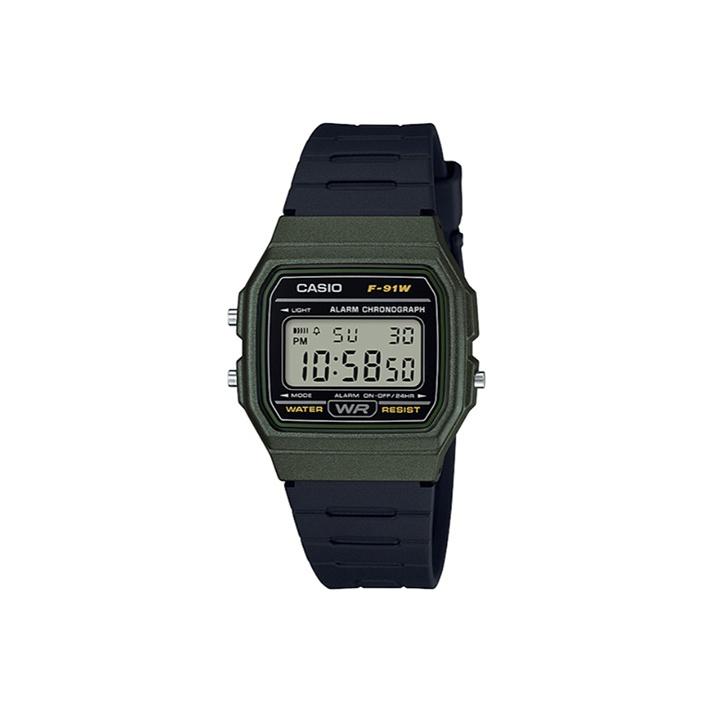 CASIO Men YOUTH 38.2mm Black Watch F-91WM-3A F-91WM-3A Black Green