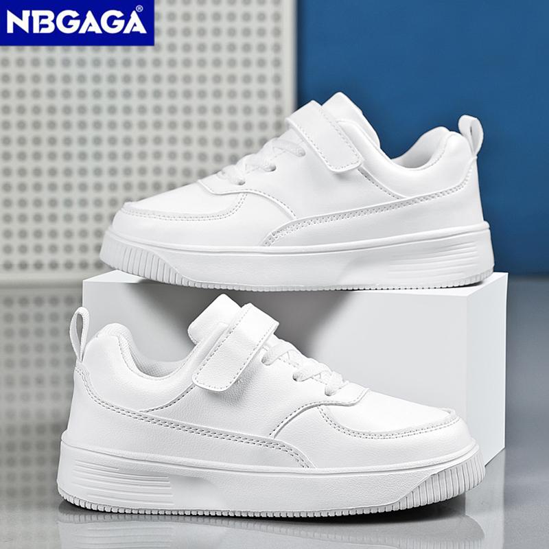 White Casual Sports Sneakers for Kids Boys Non-slip Lightweight Children’s Walking Shoes Breathable Flat Student Tennis Footwear