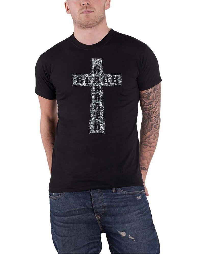 

Черные футболки унисекс с логотипом Black Sabbath Diamante Cross Band