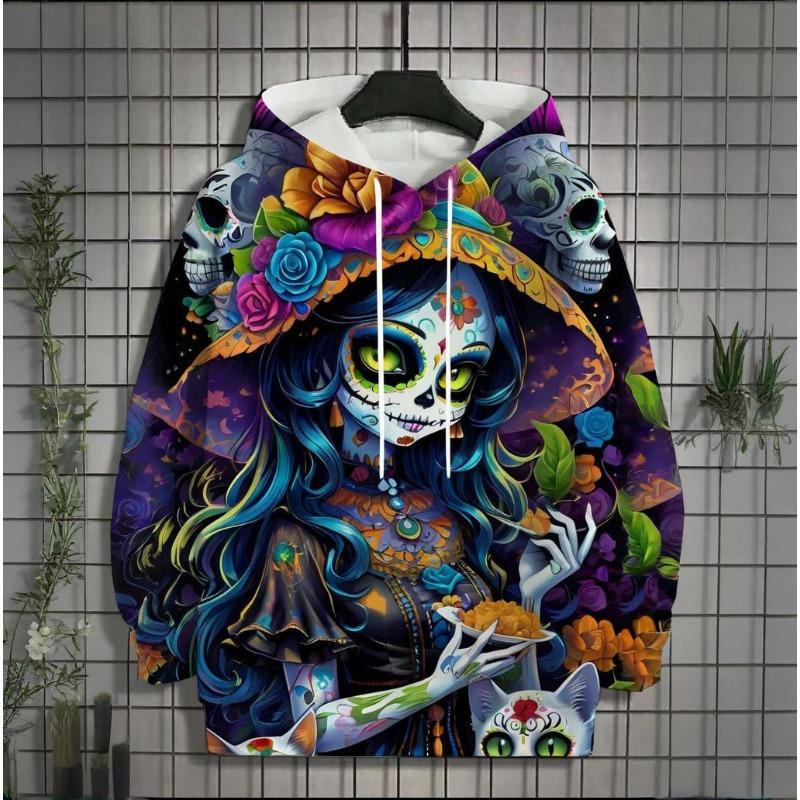 Autumn New Men's 3d Mexican Day Of The Dead Printed Hoodie For Men And Women Casual Fashion Men's Hoodie Street Men's Tops