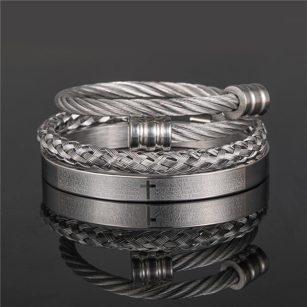 Punk-Retro-Armbänder aus Stahl mit geometrischen Formen für Herren mit mehrfarbigen Spiralen – ideal als Geschenk für Festivals