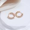 Kinel Shiny Zircon Full Paved Hoop Earrings For Women Rose Gold Bride Wedding Jewelry