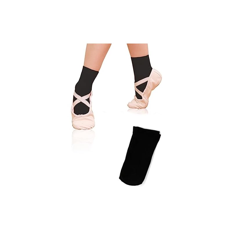 [eBallerina] Ballet Socks, Black, One Size Fits All (18-26cm), Adult & Child Sizes