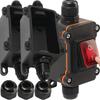 LED Rocker Switch 12V Waterproof Inline Marine Grade ON-OFF Red Light Boat Switch for Trolling Motor Bilge Pump Navigation Light