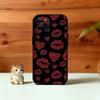 Lip Print Phone Case For iPhone 17,16,15,14,13,12,11 Plus,Pro Max,XS,Soft Silicone Black Cover