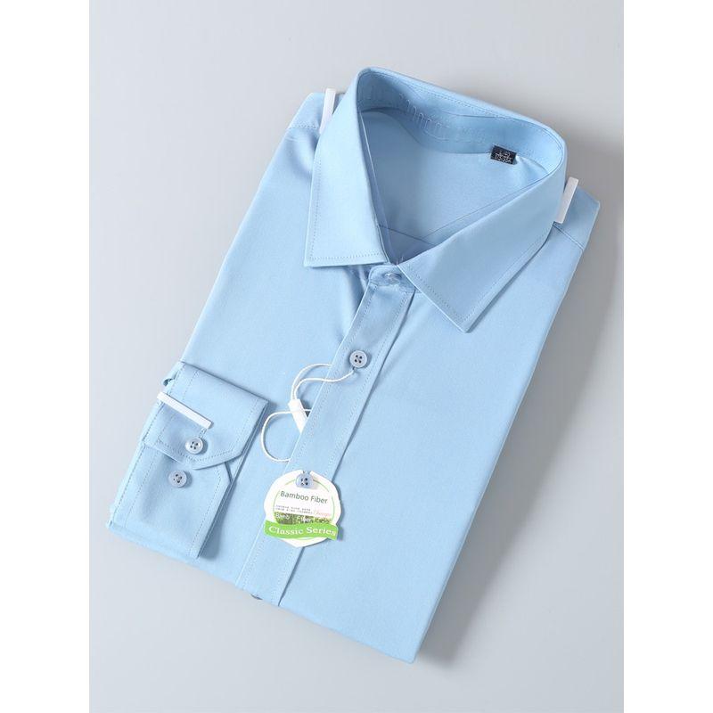 Export Surplus Brand Clothing, Wrinkle-Free, Anti-Wrinkle, Triple-Protection Fabric, Spring and Autumn Men's Business Casual White Long-Sleeve Shirt