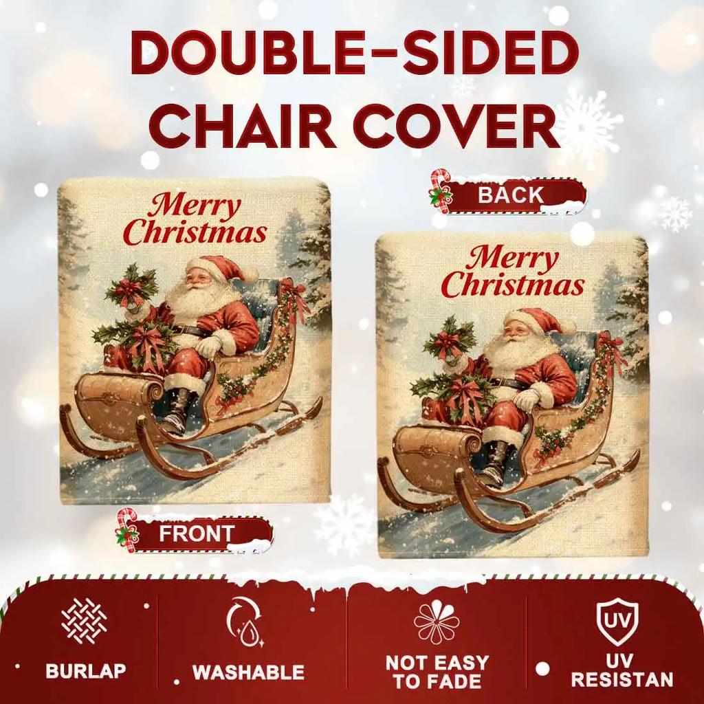 2/4/12pcs/set Merry Christmas Santa Claus Chair Cover Table Decoration Dining Seat Chair Covers Dining Room Bar Party Banquate