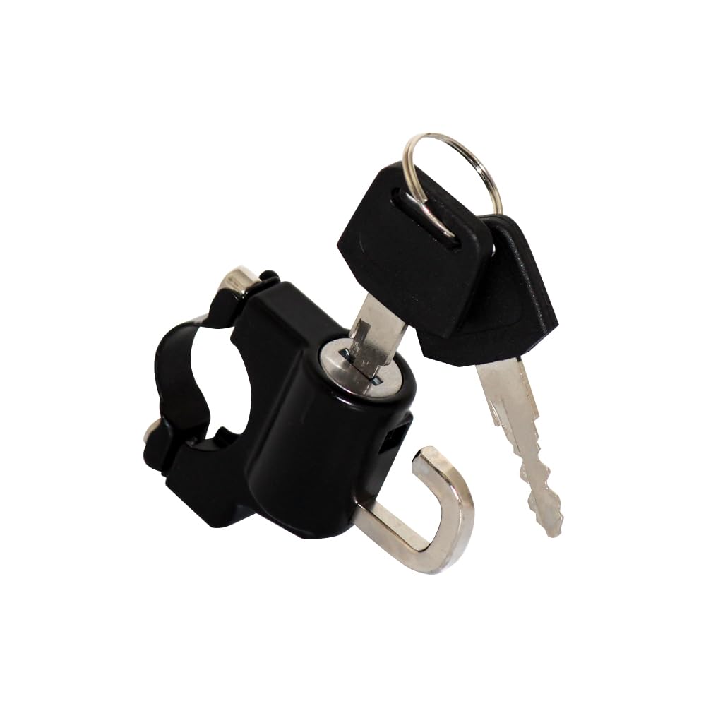 Motorcycle Anti-Theft Key Lock Helmet Holder Black